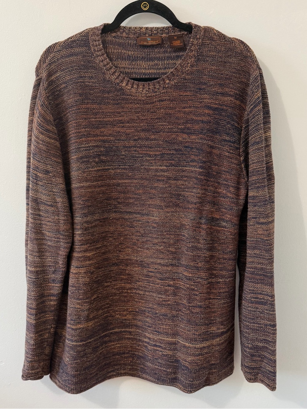 James Tattersall Marbled Brown cashmere Crewneck Sweater